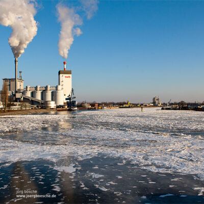Eislaufen in Bremen auf dem Werdersee & Oberweser mit Eisschollen am Weserwehr (10.02.2012) – Foto 5