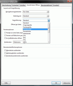 Acrobat Reader Dokumentvergroesserung