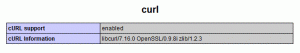 cURL unter XAMPP in phpinfo abrufbar