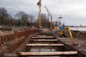 Weserkraftwerk-Baustelle am Weserwehr in Bremen – Bild 1