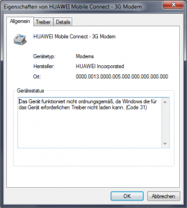 Der Fehlercode 31: "Das gerät funktioniert nicht ordnungsgemäß, da Windows die für das Gerät erforderlichen Treiber nicht laden kann"
