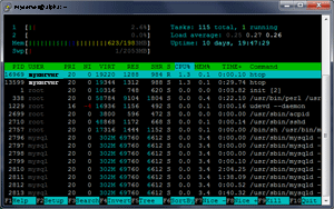 Linux: htop – interaktives Prozess-Tool mit Kill und SortBy-Funktion – Bild 1