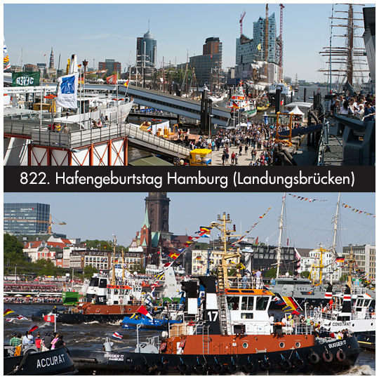 822. Hafengeburtstag in Hamburg an den Landungsbrücken