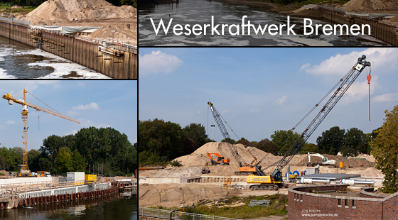 Fotos vom Endspurt für das Weserkraftwerk in Bremen – Bild 1