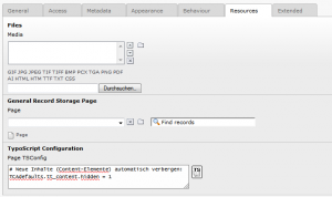 TYPO3: Backend – Inhalte (Content-Elements) bei Erstellung automatisch verbergen – Bild 3