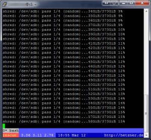 Linux: root/dedicated-Server Festplatte mit shred sicher löschen – Bild 1
