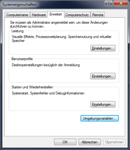 XAMPP 1.7.7 Systemvariablen - OpenSSL