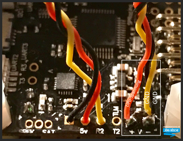 Flysky X6B Receiver für Telemetry (IBUS) mit Akkuspannung (LiPo) verbinden